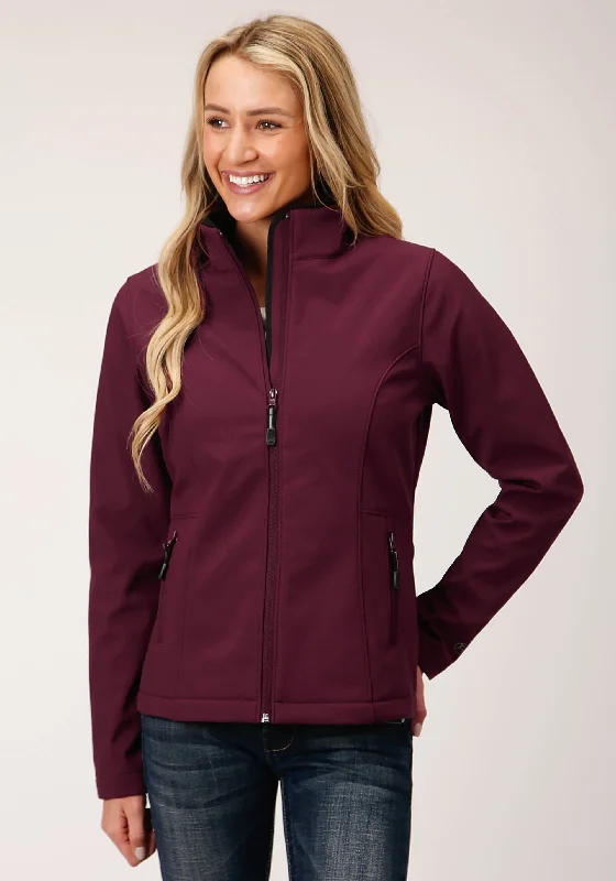 graphic coatWOMENS WINE SOFTSHELL TECH JACKET