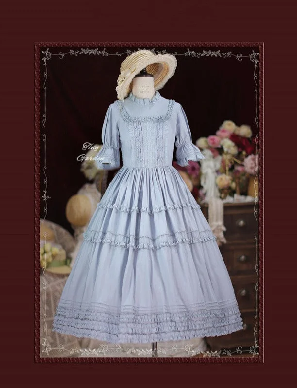 casual midi dressTiny Garden~Vintage Ball~French Elegance Pin Tucks Lolita OP Dress