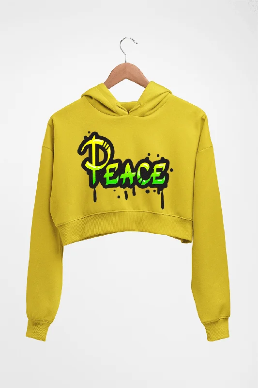 casual streetwear hoodieGraffiti Peace Crop HOODIE FOR WOMEN