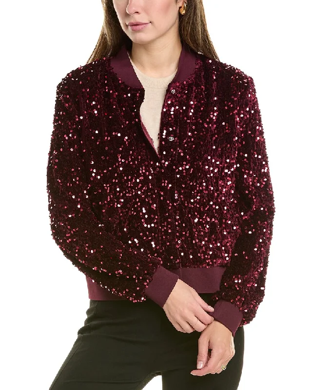 street style coatNanette Nanette Lepore Velvet Sequin Bomber Jacket