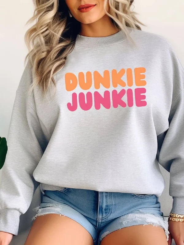 trendy sports sweatshirtDunkie Junkie Unisex Heavy Blend™ Crewneck Sweatshirt for Coffee Lovers