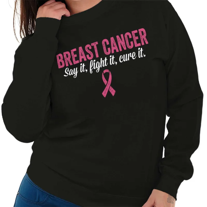 bold fitness hoodieFight Cure Breast Cancer Crewneck Sweatshirt