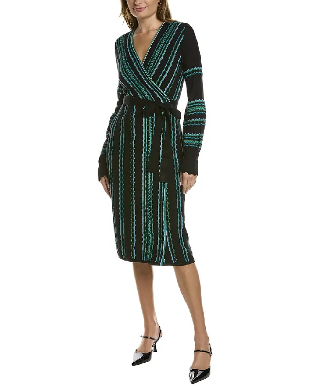 chic shift dressDiane von Furstenberg Gayle Wool-Blend Wrap Dress