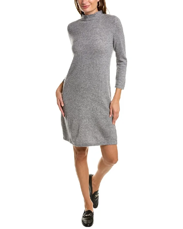 elegant dressForte Cashmere Ruffle Neck Cashmere Sweaterdress