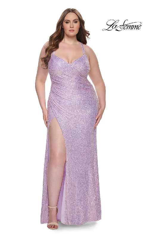 wool dressLa Femme 31162 Formal Plus-Size Prom Dress