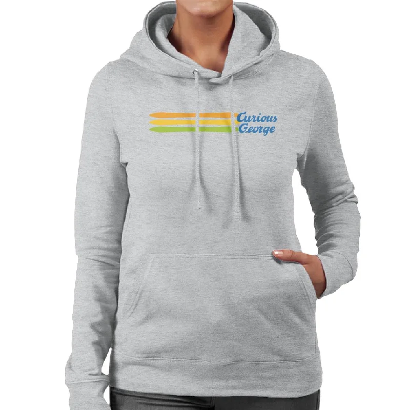 fleece-lined hoodieCurious George Blue Logo Women's Hooded Sweatshirt