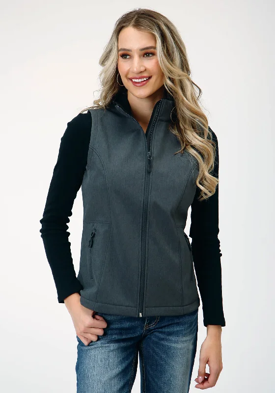 everyday winter coatWOMENS TECH  HEATHER GREY SOFT SHELL VEST