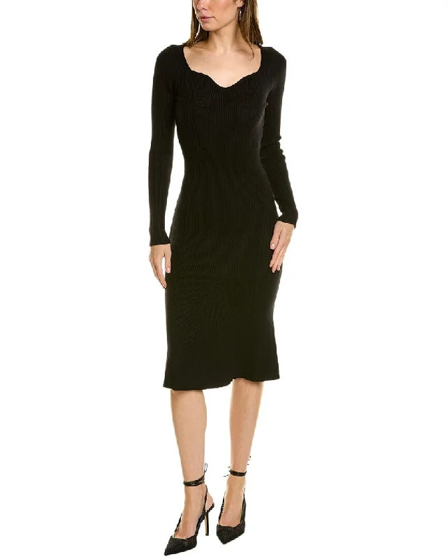 modern dressSerenette Ribbed Midi Dress