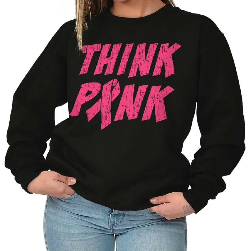 premium athletic sweatshirtThink Pink Crewneck Sweatshirt