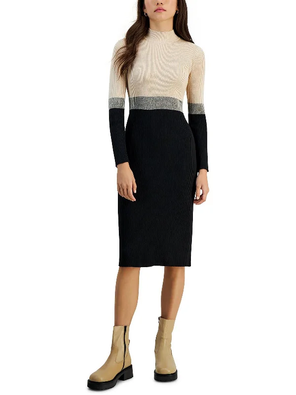 party dressPetites Womens Colorblock Midi Sweaterdress