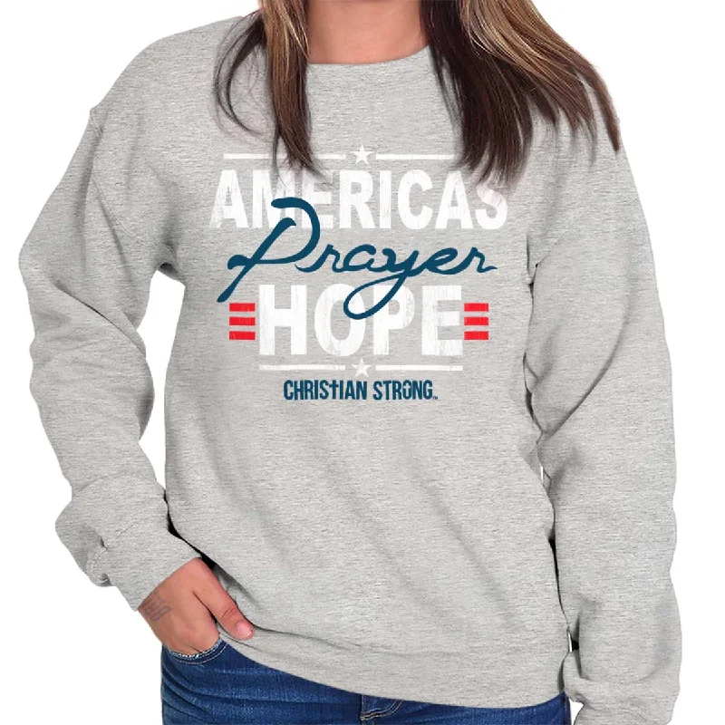 loose fit athletic hoodieAmerica's Hope Crewneck Sweatshirt