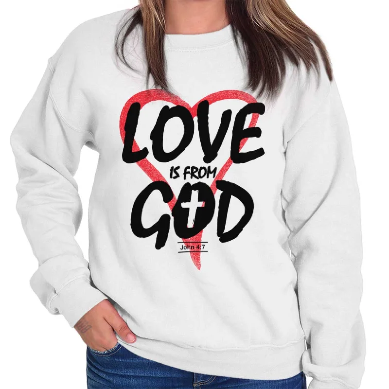 premium athletic sweatshirtLove is From God Crewneck Sweatshirt