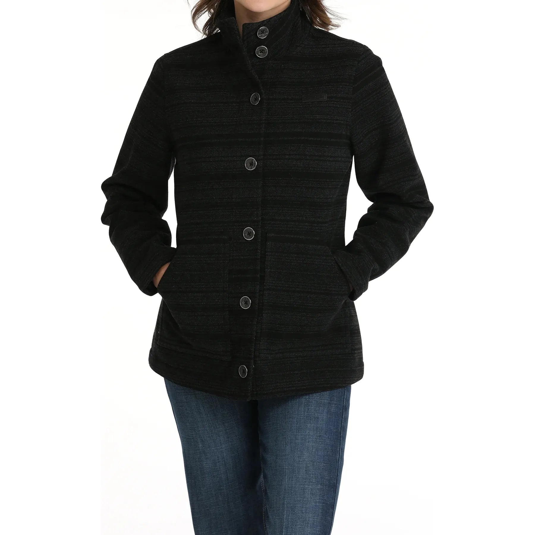 classic trench coatCINCH WOMEN'S WOOLY COAT - BLACK