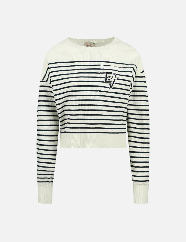 fashion gym hoodieLogo Badge Pocket Stripe Sweater