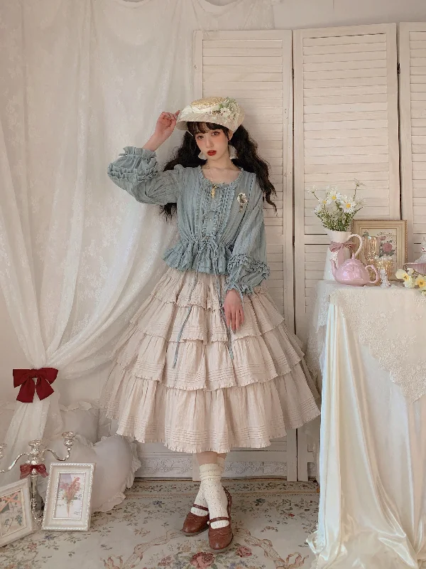 flowy evening dressBoguta~Heidi Cotton Lolita Tiered SK Skirt