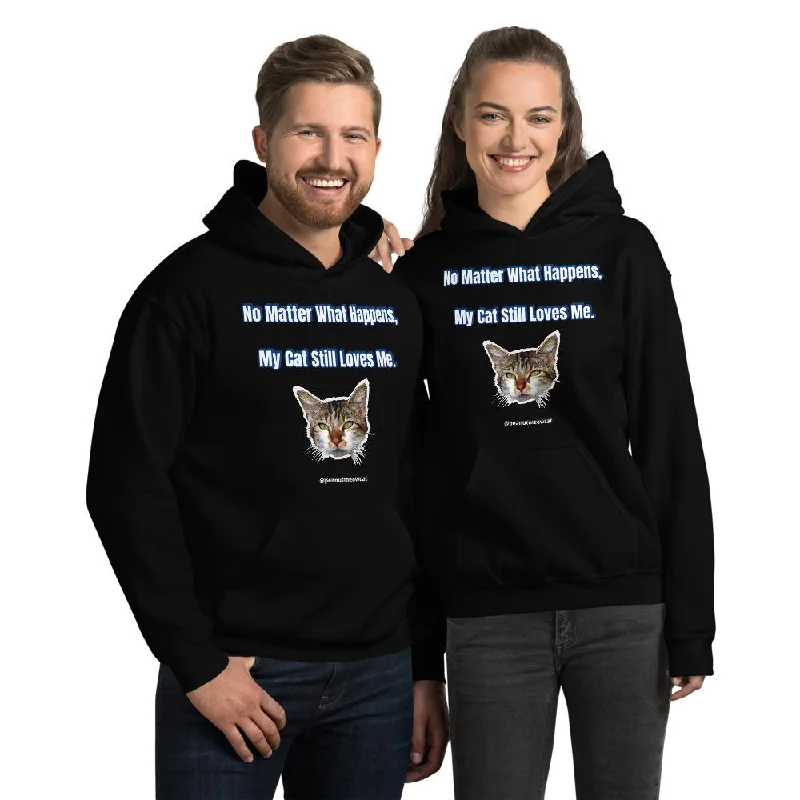 cozy gym sweatshirtCat Print Unisex Hoodie, Cute Cat Lover's Cotton Sweatshirt-Printed in USA/EU(US Size: S-3XL)