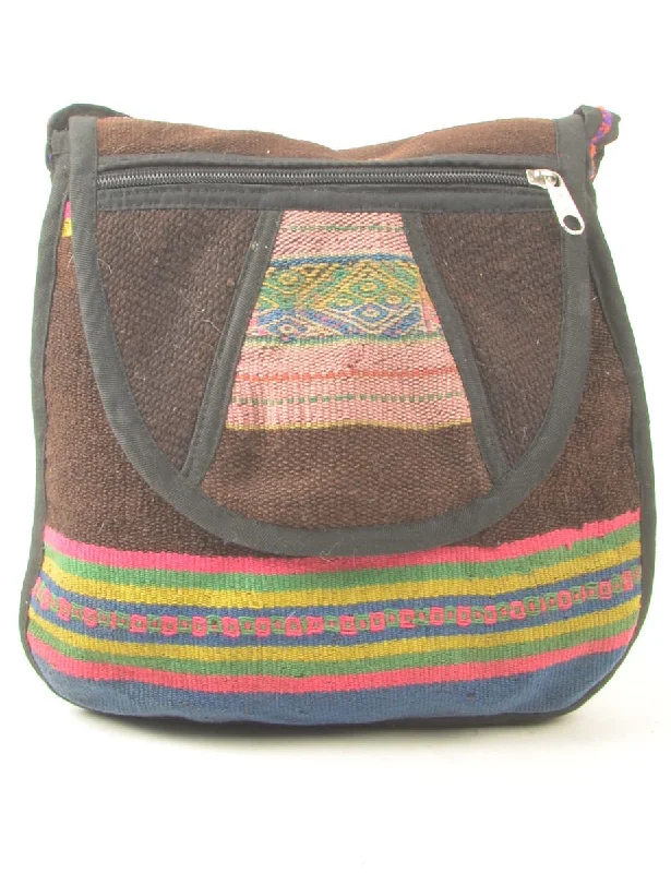 cold weather coatBrown Aztec Design Bag  - S