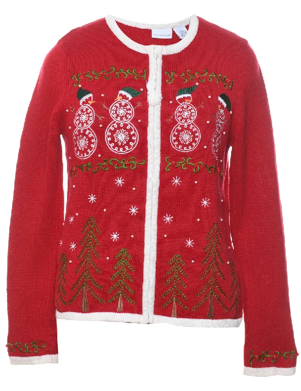 soft shell coatSnowman Christmas Cardigan - S