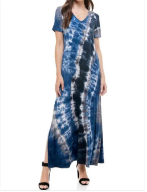 t-shirt dressTie Dye Maxi Dress In Blue