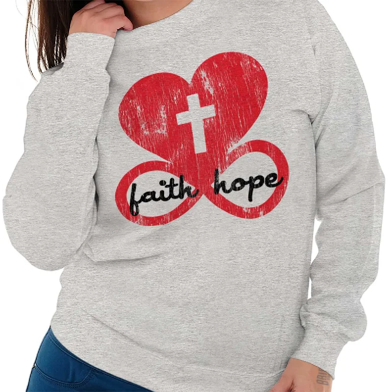 fitness hoodie for trainingFaith Hope Crewneck Sweatshirt