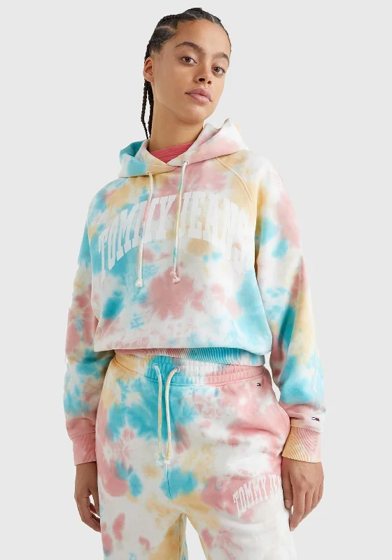 cool graphic hoodieTommy Jeans Womens Tie Dye Hoodie, Multi