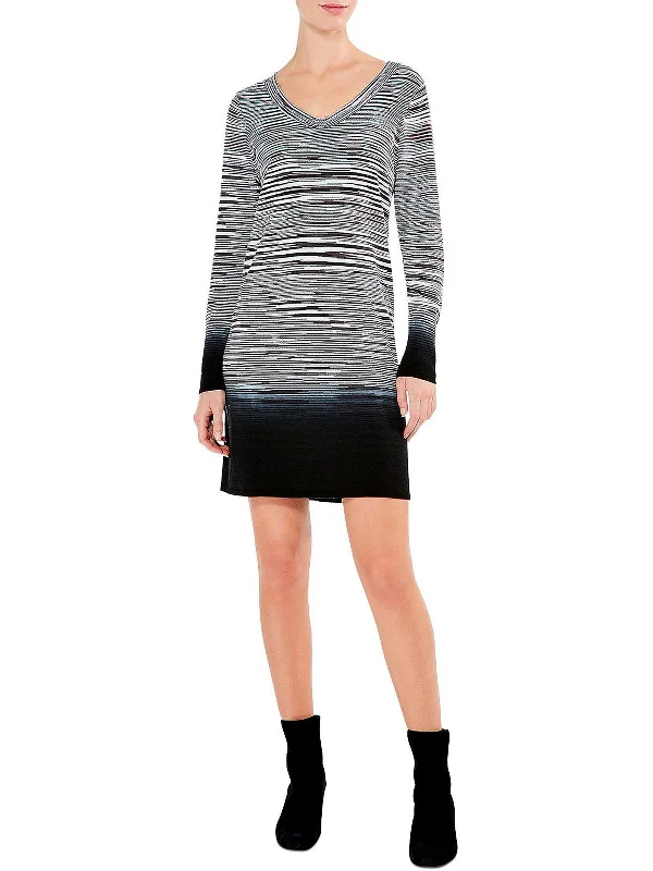 casual day dressWomens Striped Knee Sweaterdress