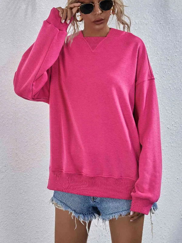 oversized gym sweatshirtDropped Shoulder Slit Hoodie