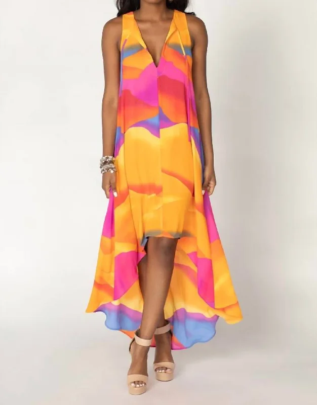 comfy dressCampbell High Low Dress in Sunset