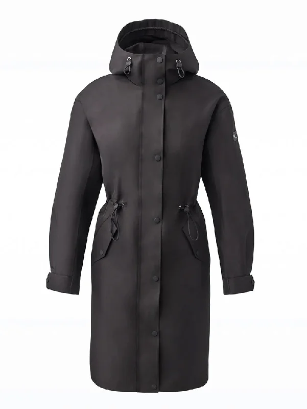 sleek trench coatBREER Long 2-in-1 Rain Parka with Removable Liner Black