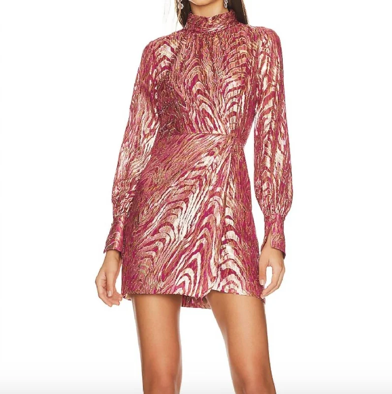 chic dressHalen Fil Coupe Mini Dress In Bougainvillea Metallic Moire