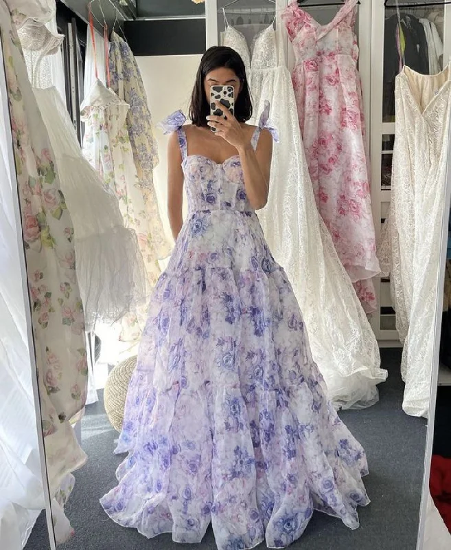 bohemian dressChic A-line Print Long Prom Dress Formal Dress  Y3021