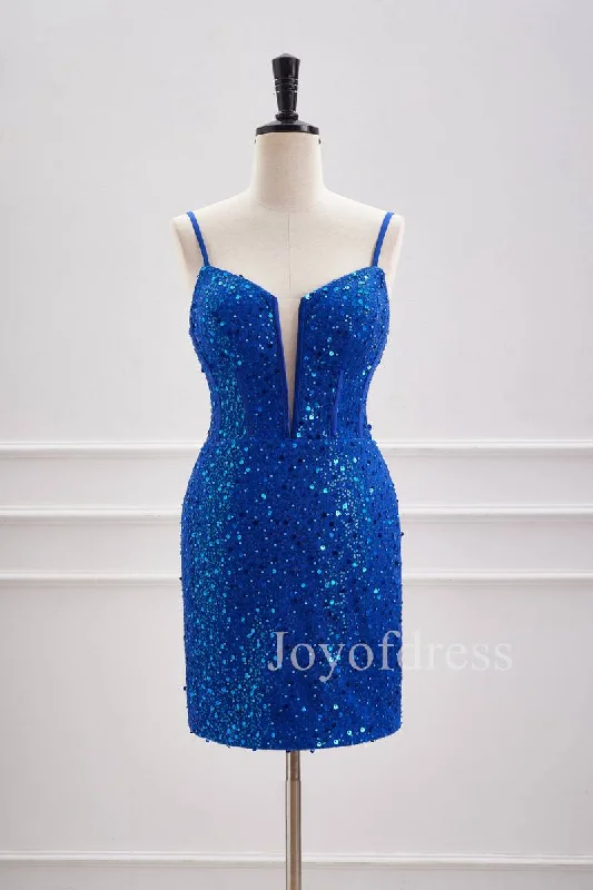 floral wrap dressSparkly Plunging Neck Straps Royal Blue Sequin Mini Dress