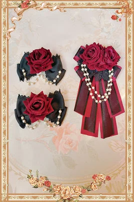 black and red clips+headwear