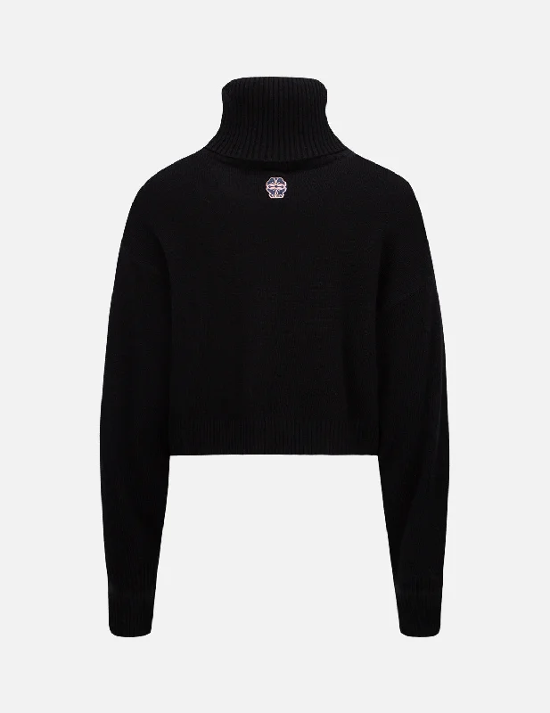 sleek workout sweatshirtKamon Embroidery Turtleneck Knitted Pullover