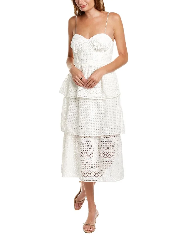 high-waisted dressSelf-Portrait Eyelet Midi Dress