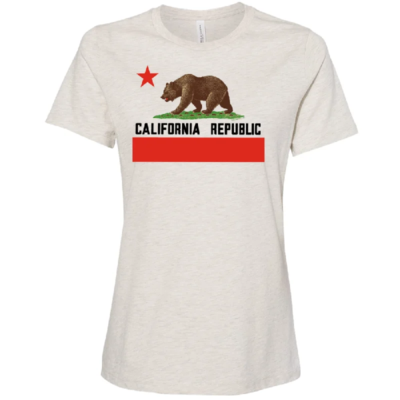 fitted workout hoodieDon Pimentel California Republic Bear Flag Black Text Women's Relaxed Jersey Tee