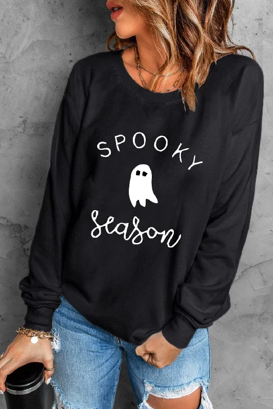 comfortable athletic sweatshirtLong Sleeve SPOOKY SEASON Graphic Sweatshirt