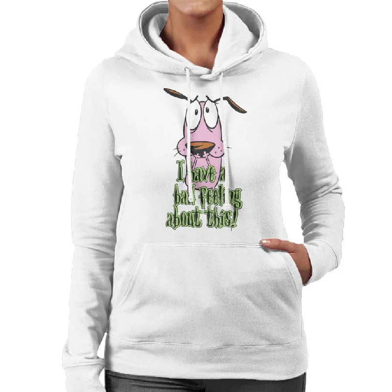 chic workout hoodieCourage The Cowardly Dog Halloween Bad Feeling Women's Hooded Sweatshirt