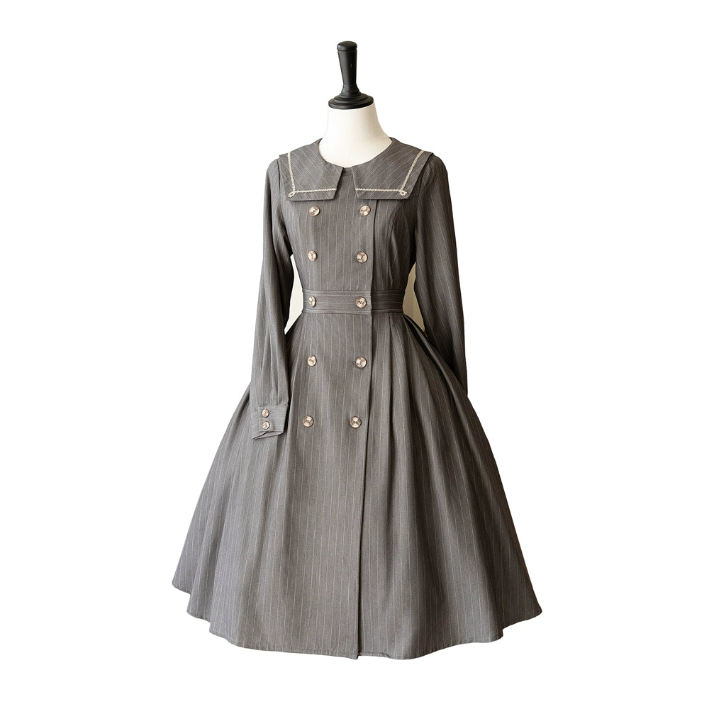 vintage-inspired dressForest Wardrobe~Classic Lolita OP Autumn Lolita Antique Dress With Stripe