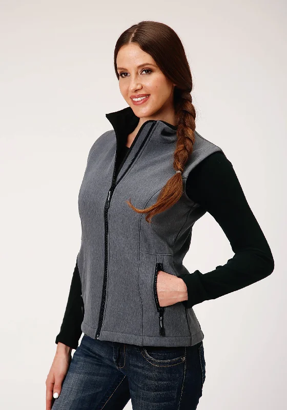 casual coatWOMENS TECH  HEATHERED GREY SOFTSHELL VEST