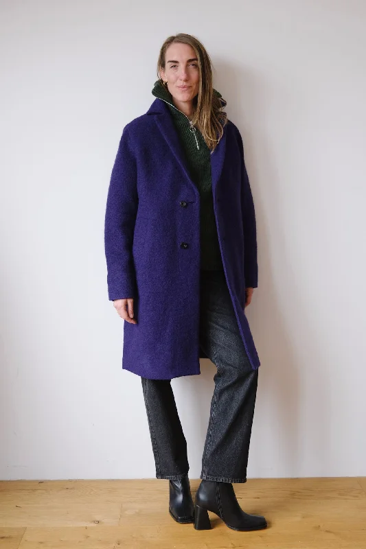 classic trench coatwool coat - formal - deep purple