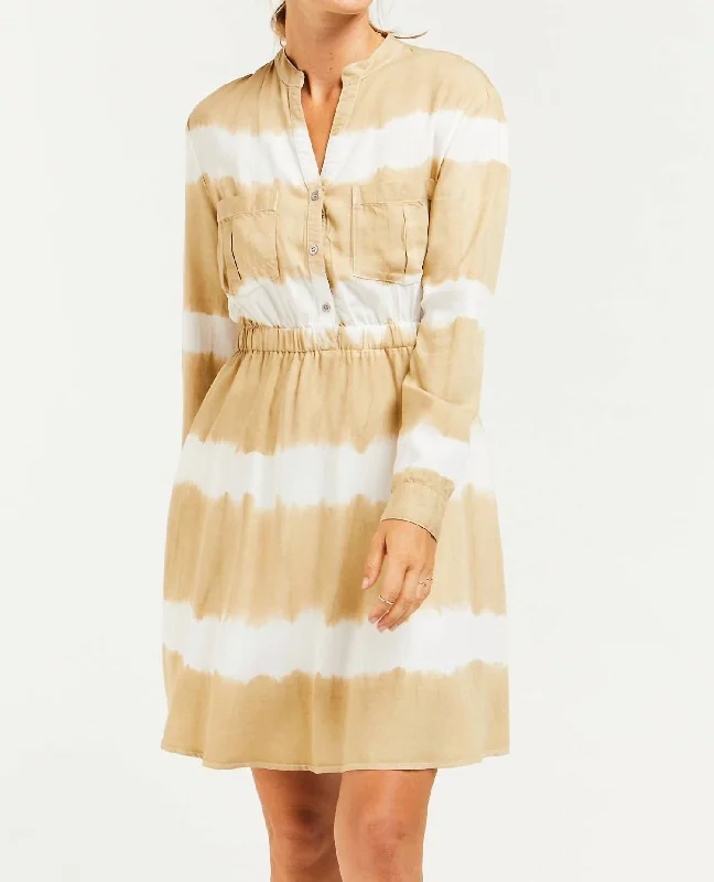 casual dressEmmeline Tie Dye Dress In Taupe