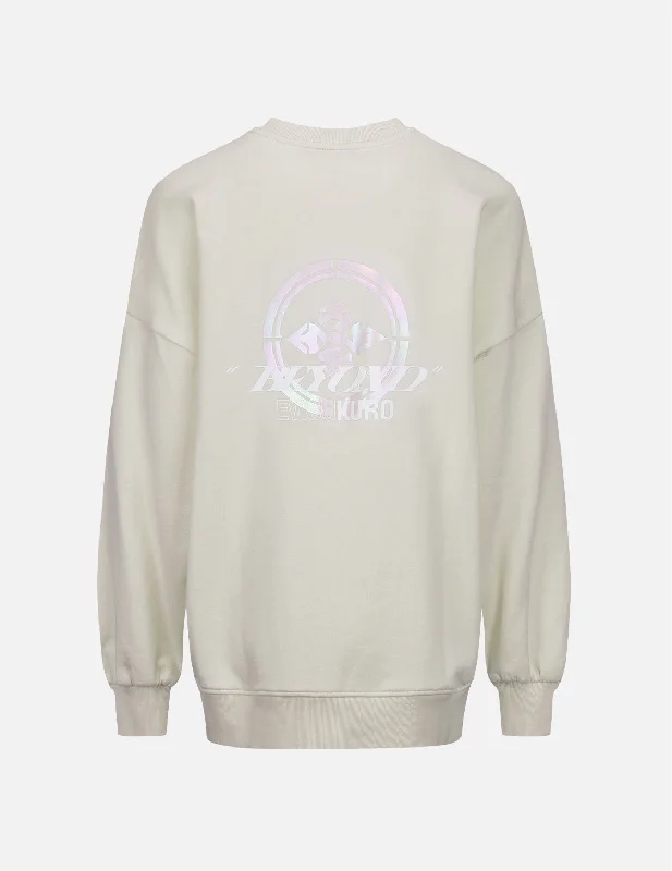 zip-up gym hoodieKamon Pearl Reflective Print Sweatshirt