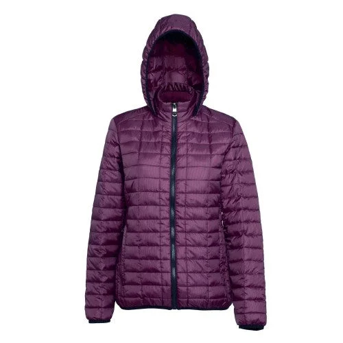 premium coat2786 Womens/Ladies Honeycomb Padded Hooded Jacket