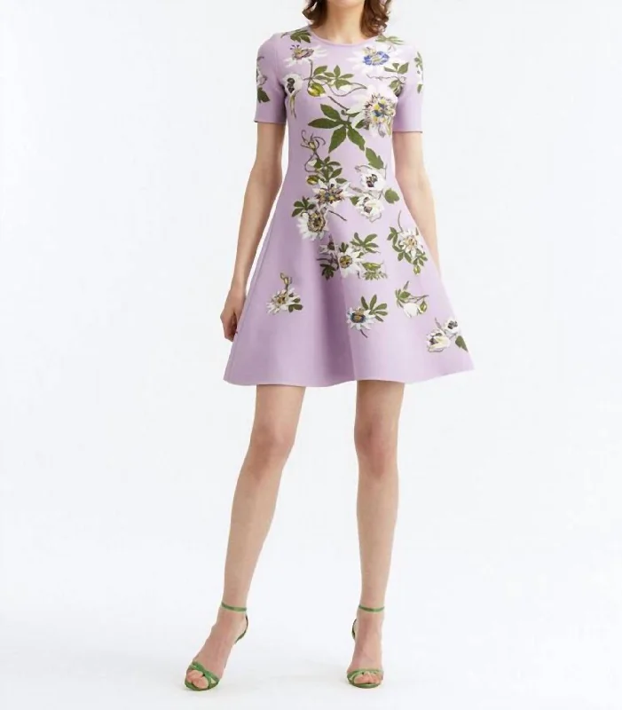 tiered dressPassionflower Jacquard Knit Dress In Lavender Multi