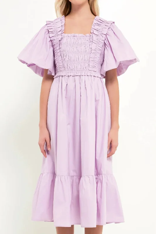 sleek dressElizabeth Midi Dress In Lilac