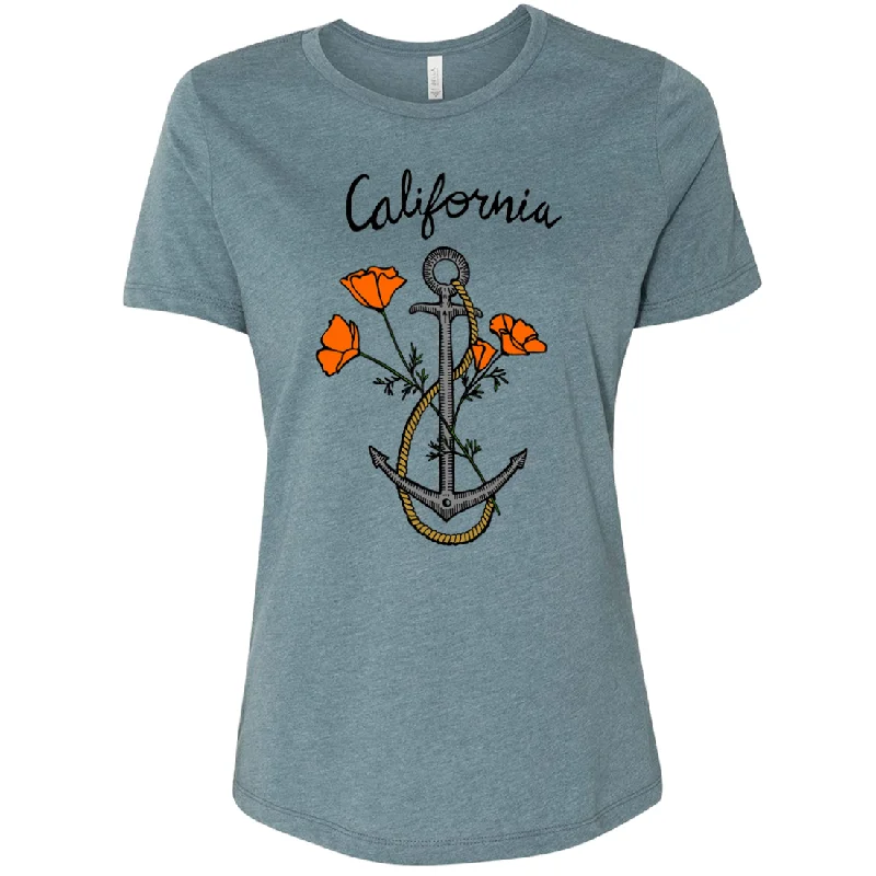 urban activewear hoodieCalifornia Anchor Poppies Women's Relaxed Jersey Tee