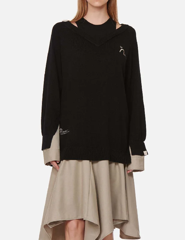 sleek sports hoodieMock 2-in-1 Knit Dress