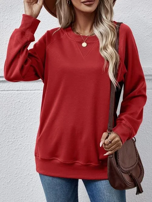 comfy workout sweatshirtRound Neck Long Sleeve Sweatshirt