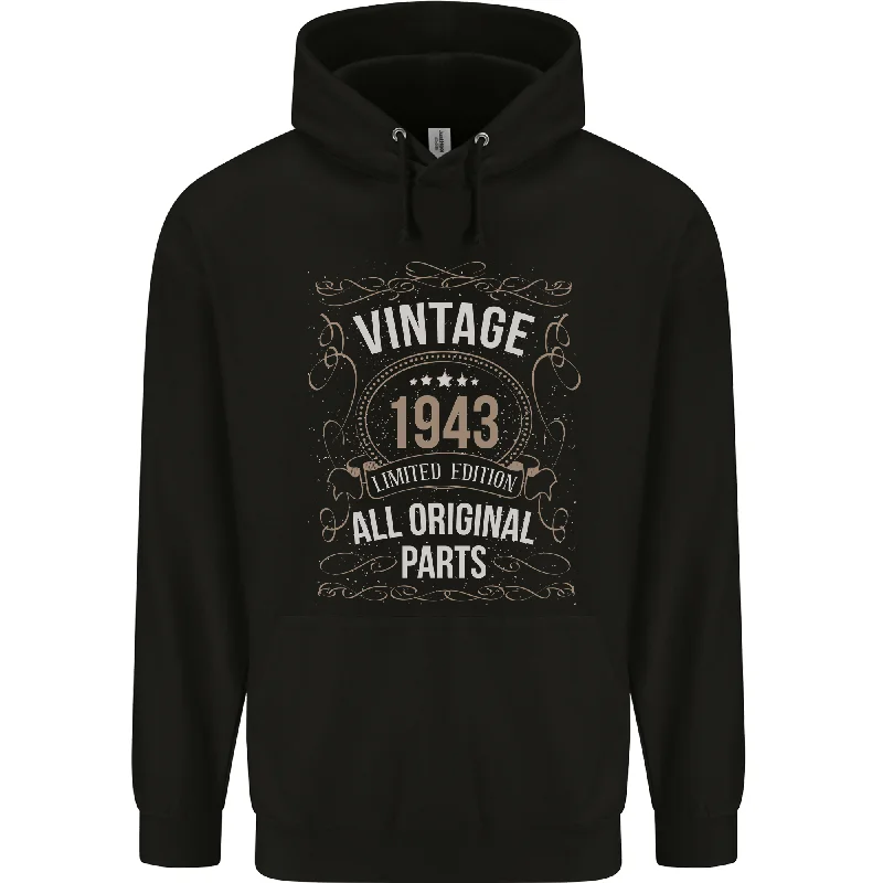 street style hoodie81st Birthday Limited Edition 1943 Mens 80% Cotton Hoodie